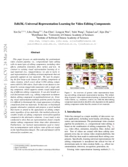 Edit3K: Universal Representation Learning for Video Editing Components