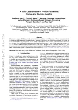 A Multi-Label Dataset of French Fake News: Human and Machine Insights