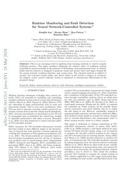 Runtime Monitoring and Fault Detection for Neural Network-Controlled
  Systems