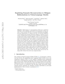 Exploiting Semantic Reconstruction to Mitigate Hallucinations in
  Vision-Language Models