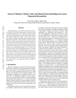 Fusion of Minutia Cylinder Codes and Minutia Patch Embeddings for Latent
  Fingerprint Recognition