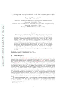 Convergence analysis of OT-Flow for sample generation