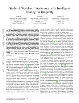 Study of Workload Interference with Intelligent Routing on Dragonfly