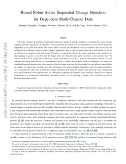 Round Robin Active Sequential Change Detection for Dependent
  Multi-Channel Data