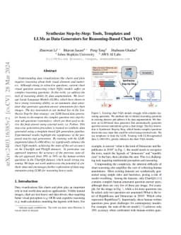 Synthesize Step-by-Step: Tools, Templates and LLMs as Data Generators
  for Reasoning-Based Chart VQA