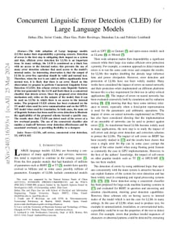 Concurrent Linguistic Error Detection (CLED) for Large Language Models