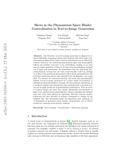 Skews in the Phenomenon Space Hinder Generalization in Text-to-Image
  Generation