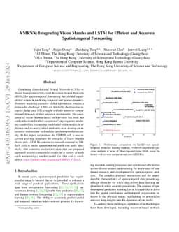 VMRNN: Integrating Vision Mamba and LSTM for Efficient and Accurate
  Spatiotemporal Forecasting