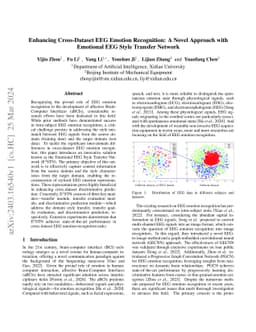 Enhancing Cross-Dataset EEG Emotion Recognition: A Novel Approach with
  Emotional EEG Style Transfer Network