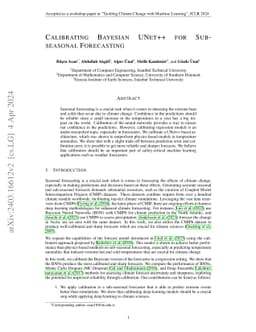 Calibrating Bayesian UNet++ for Sub-Seasonal Forecasting