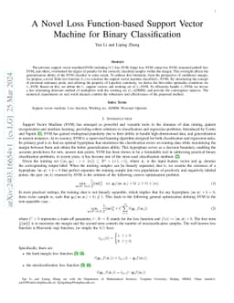 A Novel Loss Function-based Support Vector Machine for Binary
  Classification