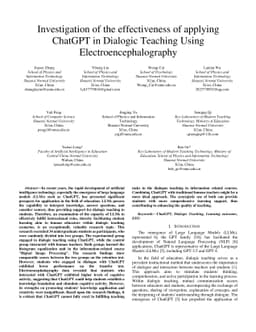 Investigation of the effectiveness of applying ChatGPT in Dialogic
  Teaching Using Electroencephalography