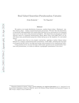 Real-Valued Somewhat-Pseudorandom Unitaries
