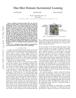 One-Shot Domain Incremental Learning
