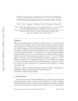 A Semi-Lagrangian Approach for Time and Energy Path Planning Optimization in Static Flow Fields