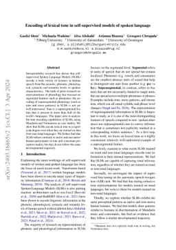 Encoding of lexical tone in self-supervised models of spoken language