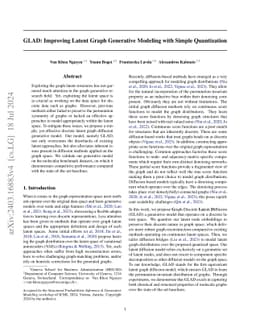GLAD: Improving Latent Graph Generative Modeling with Simple
  Quantization