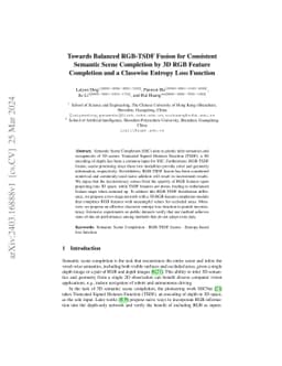 Towards Balanced RGB-TSDF Fusion for Consistent Semantic Scene
  Completion by 3D RGB Feature Completion and a Classwise Entropy Loss Function