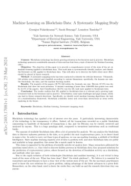 Machine Learning on Blockchain Data: A Systematic Mapping Study