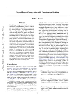 Neural Image Compression with Quantization Rectifier