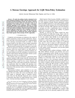 A Moreau Envelope Approach for LQR Meta-Policy Estimation