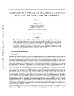 baskexact: An R package for analytical calculation of basket trial
  operating characteristics
