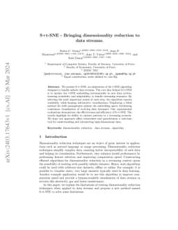 S+t-SNE -- Bringing Dimensionality Reduction to Data Streams