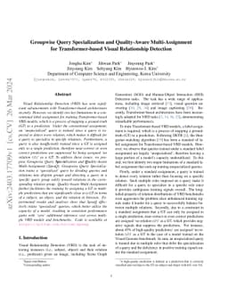 Groupwise Query Specialization and Quality-Aware Multi-Assignment for
  Transformer-based Visual Relationship Detection