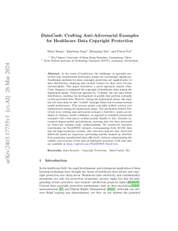 DataCook: Crafting Anti-Adversarial Examples for Healthcare Data
  Copyright Protection