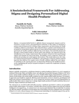 A Sociotechnical Framework For Addressing Stigma and Designing
  Personalized Digital Health Products