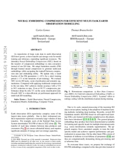 Neural Embedding Compression For Efficient Multi-Task Earth Observation
  Modelling
