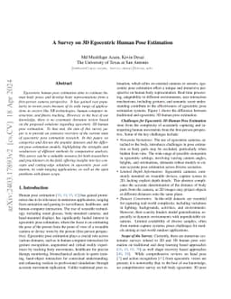 A Survey on 3D Egocentric Human Pose Estimation