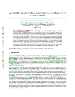 AE SemRL: Learning Semantic Association Rules with Autoencoders
