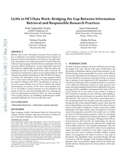 LLMs in HCI Data Work: Bridging the Gap Between Information Retrieval
  and Responsible Research Practices