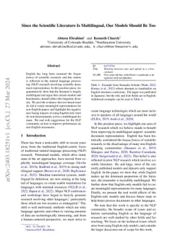 Since the Scientific Literature Is Multilingual, Our Models Should Be
  Too