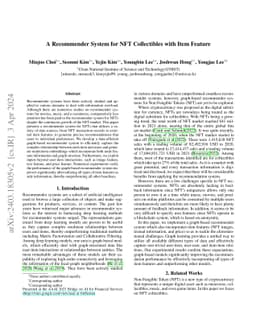 A Recommender System for NFT Collectibles with Item Feature