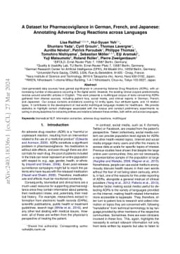 A Dataset for Pharmacovigilance in German, French, and Japanese:
  Annotating Adverse Drug Reactions across Languages