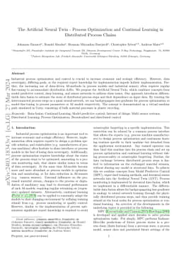 The Artificial Neural Twin -- Process Optimization and Continual
  Learning in Distributed Process Chains