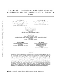 CT-3DFlow : Leveraging 3D Normalizing Flows for Unsupervised Detection
  of Pathological Pulmonary CT scans