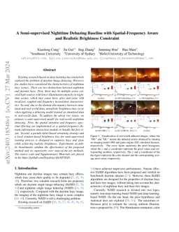 A Semi-supervised Nighttime Dehazing Baseline with Spatial-Frequency
  Aware and Realistic Brightness Constraint