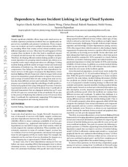Dependency Aware Incident Linking in Large Cloud Systems