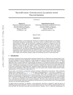 TransFusion: Contrastive Learning with Transformers