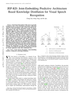 JEP-KD: Joint-Embedding Predictive Architecture Based Knowledge
  Distillation for Visual Speech Recognition