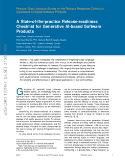 A State-of-the-practice Release-readiness Checklist for Generative
  AI-based Software Products