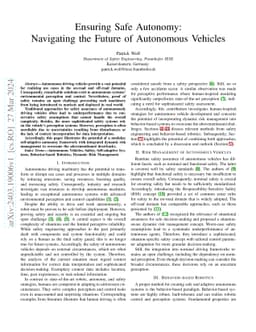 Ensuring Safe Autonomy: Navigating the Future of Autonomous Vehicles