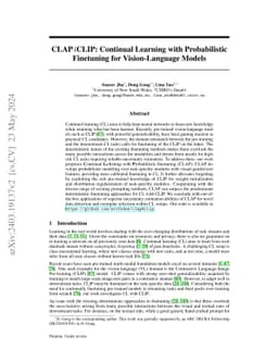 CLAP4CLIP: Continual Learning with Probabilistic Finetuning for
  Vision-Language Models