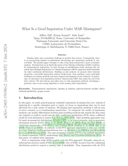 What Is a Good Imputation Under MAR Missingness?