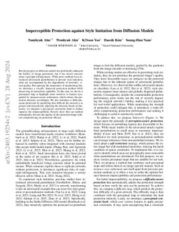 Imperceptible Protection against Style Imitation from Diffusion Models