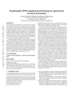 DeepSample: DNN sampling-based testing for operational accuracy
  assessment