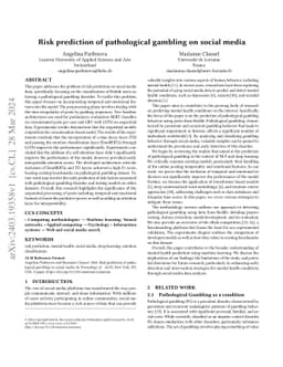 Risk prediction of pathological gambling on social media